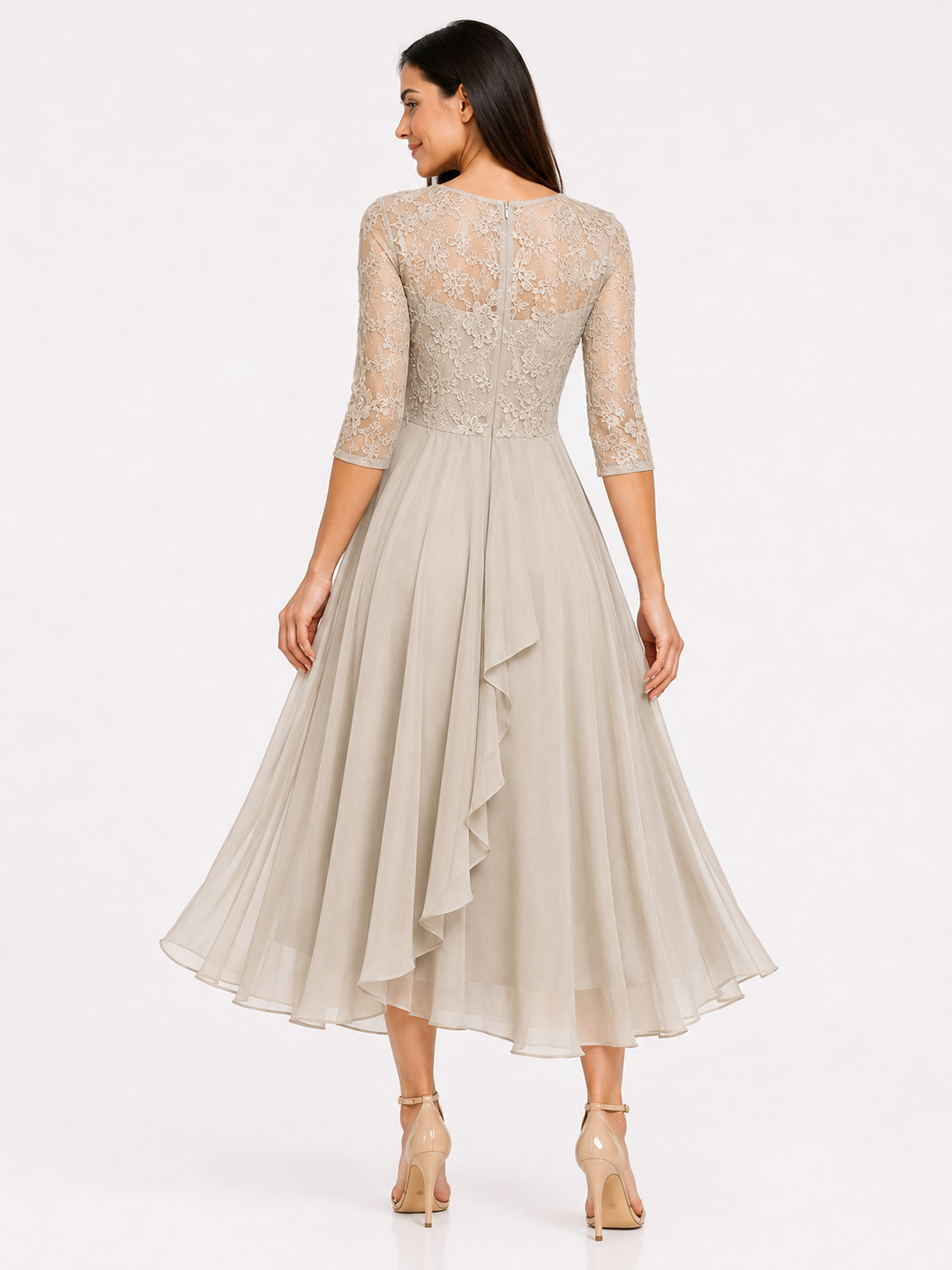 Margarita | Elegante vestido de encaje Beige