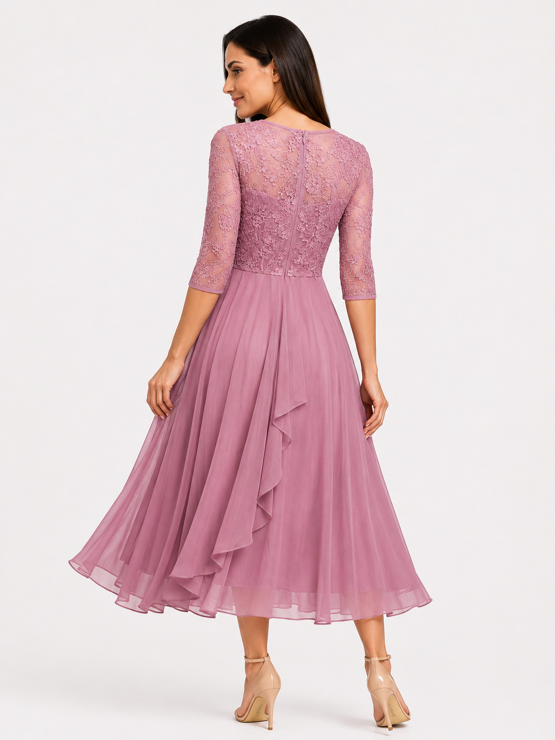 Margarita | Elegante vestido de encaje Rosa