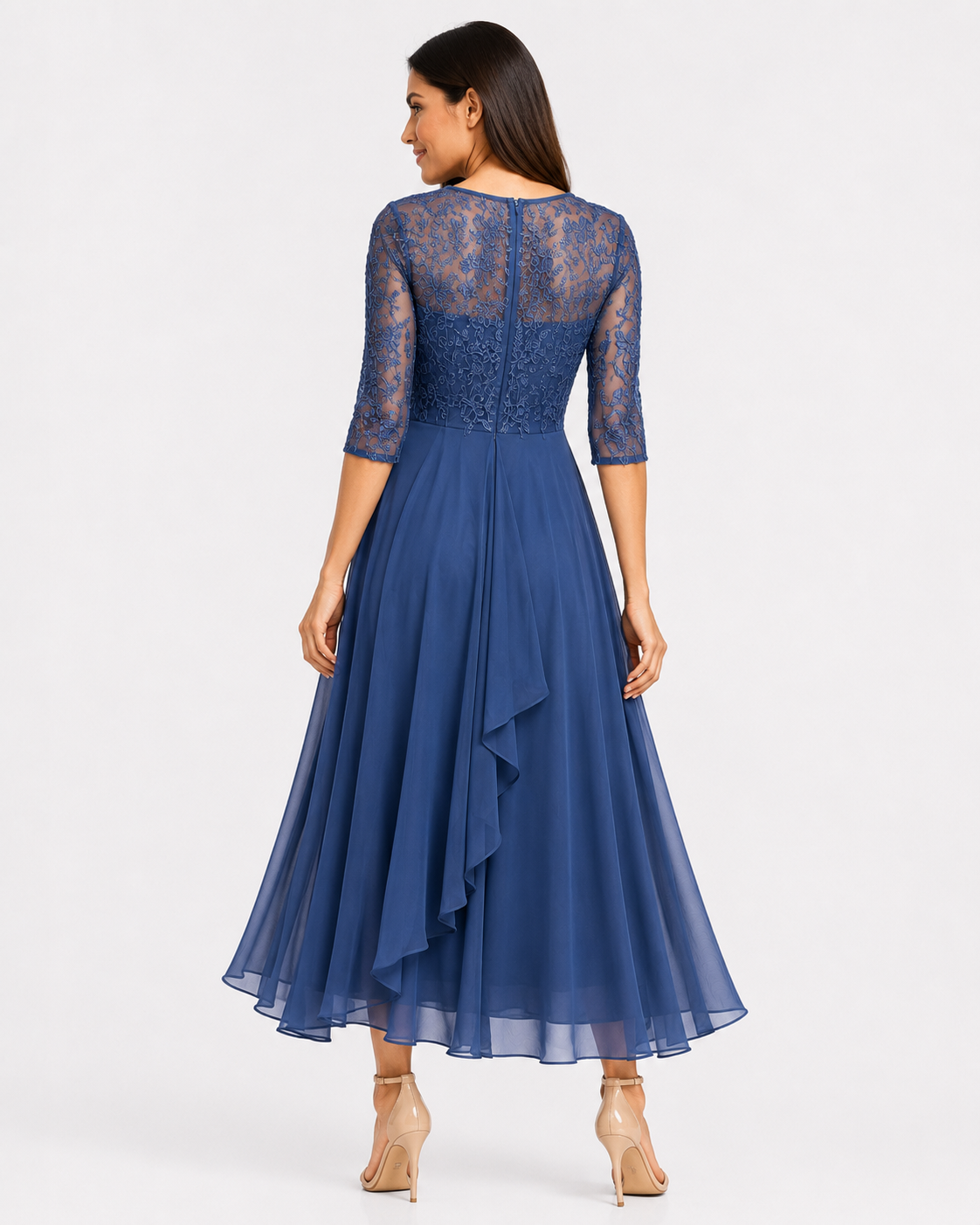 Margarita | Elegante vestido de encaje Azul