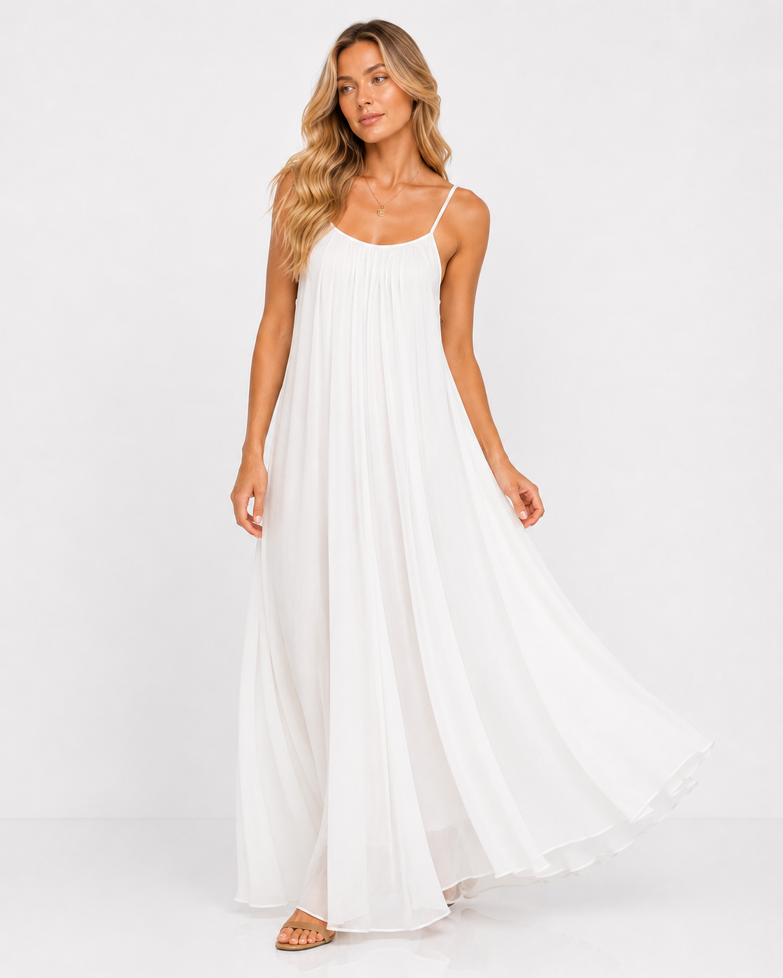 Elara - Vestido ajustado con espalda descubierta Blanco