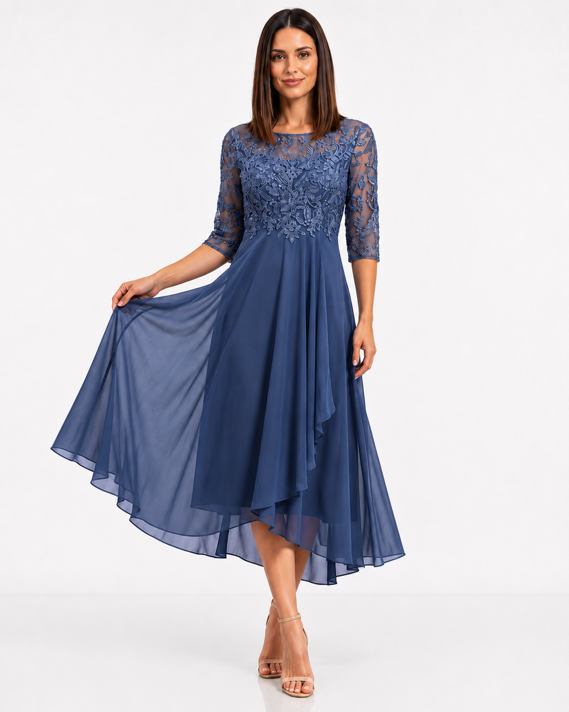 Margarita | Elegante vestido de encaje Azul