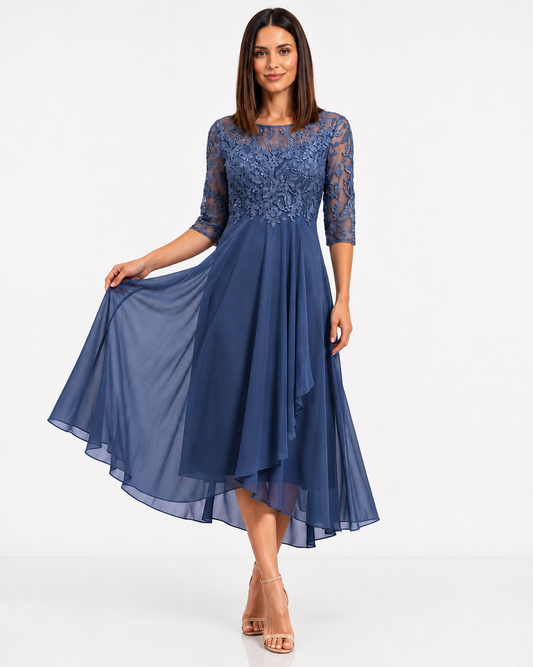 Margarita | Elegante vestido de encaje Azul