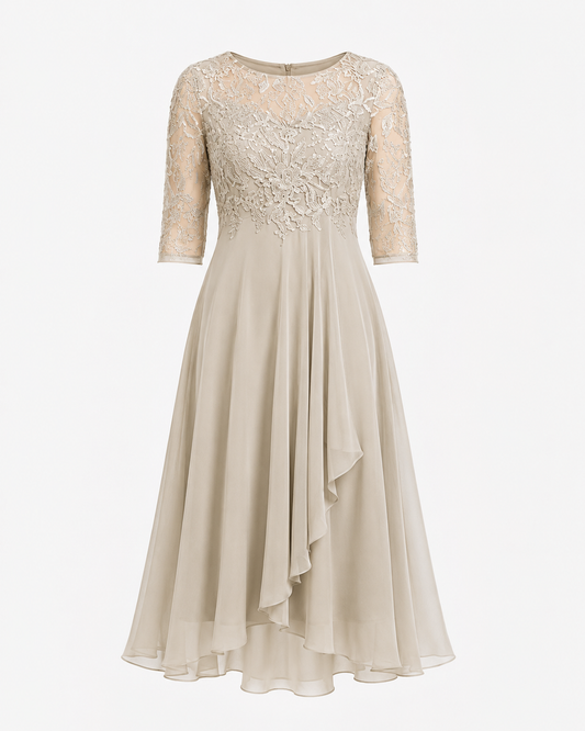 Margarita | Elegante vestido de encaje Beige