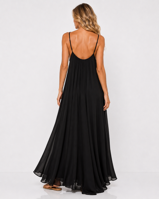 Elara - Vestido ajustado con espalda descubierta Negro