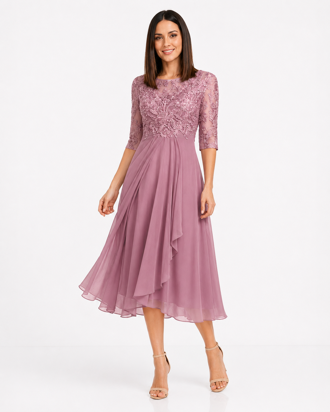 Margarita | Elegante vestido de encaje Rosa