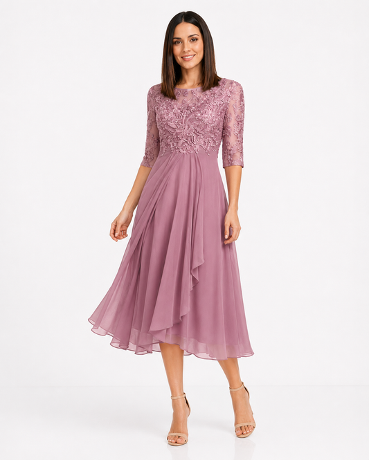 Margarita | Elegante vestido de encaje Rosa