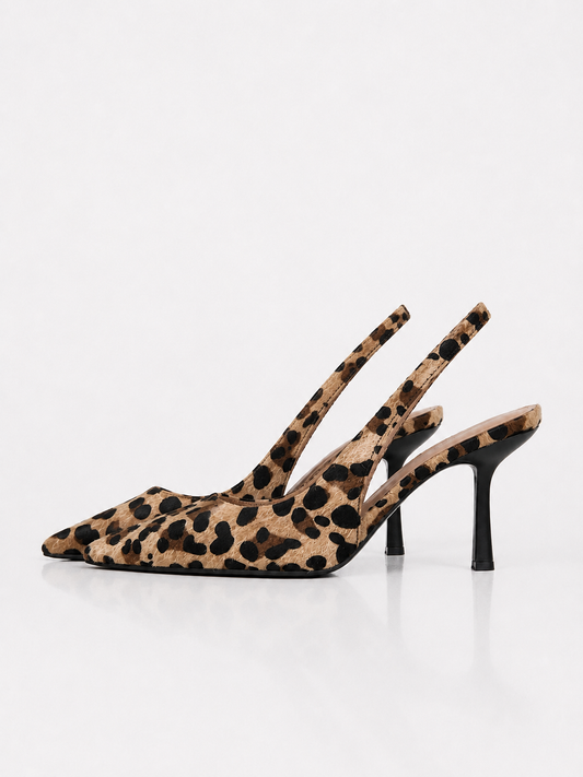 Zapatos de tacón con estampado de leopardo